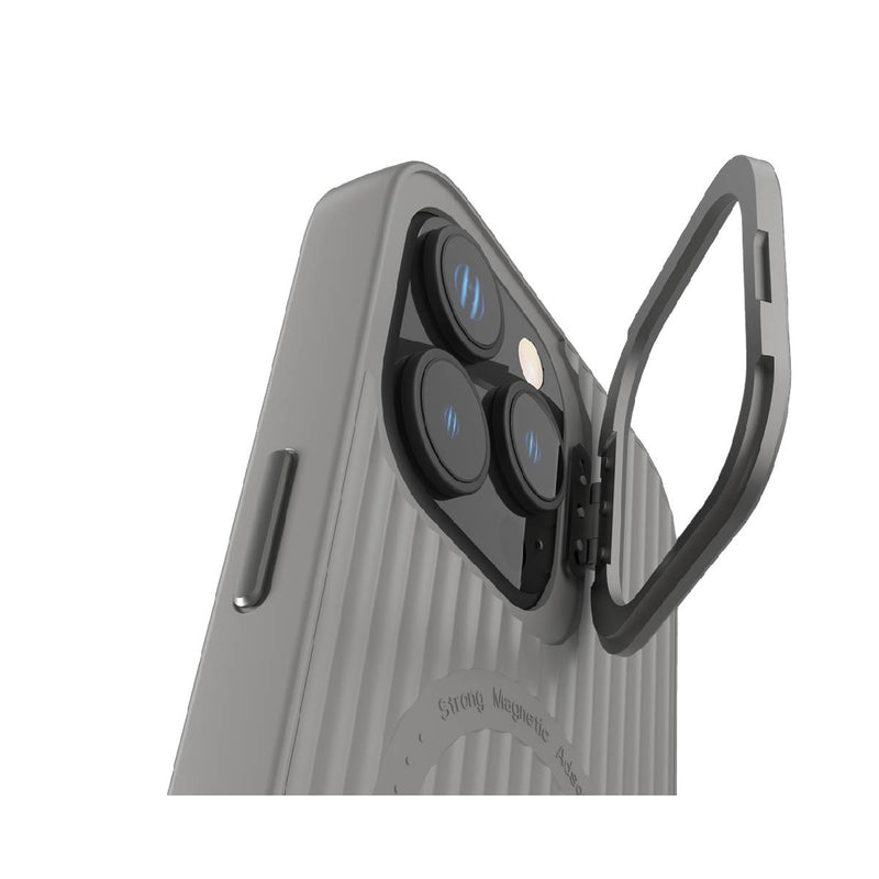 غطاء ليفيلو ليفيا المصنوع من السيليكون TPU لهاتف iPhone 16 Pro Max، بزوايا مقاومة للصدمات - رمادي