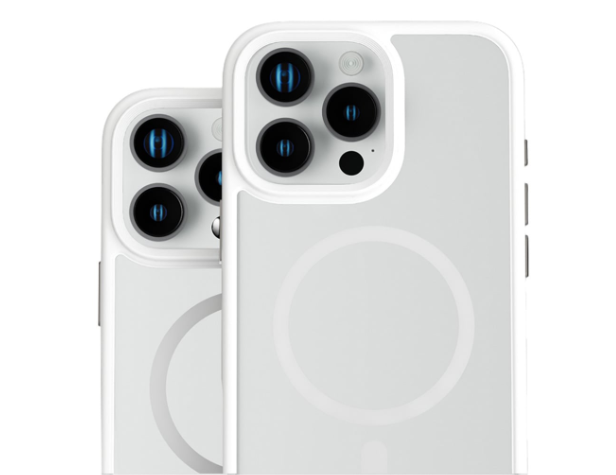 جراب Levelo MagSafe Grip لهاتف iPhone 16 Pro Max - أبيض/شفاف
