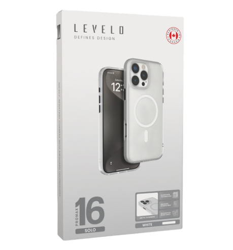 جراب Levelo MagSafe Grip لهاتف iPhone 16 Pro Max - أبيض/شفاف