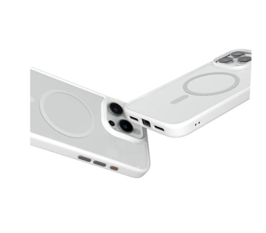 جراب Levelo MagSafe Grip لهاتف iPhone 16 Pro Max - أبيض/شفاف