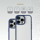 Levelo Solo Case For Iphone 16 Pro Max, Impact Resistant Corners - Blue/Clear