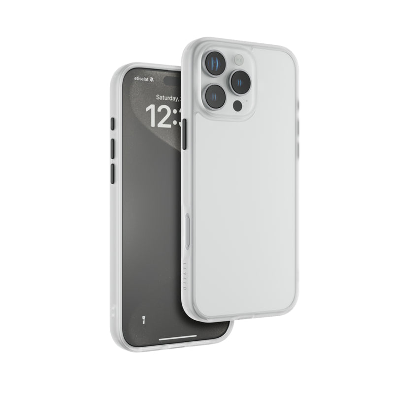 Levelo Solo Case For Iphone 16 Pro Max, Impact Resistant Corners, Clearview Technology - White/Clear