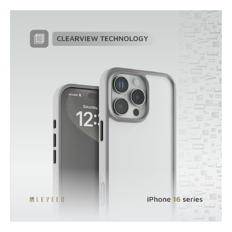 جراب ليفيلو سولو لهاتف iPhone 16 Pro - رمادي