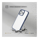 Levelo Solo Case For iphone 16 Pro, Impact Resistant Corners, Clearview Technology - Deep Blue/Clear