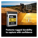 ليكسار بطاقة ذاكرة بسعة 128 جيجابايت الاحترافية CFexpress 2.0 من النوع B - ذهبي