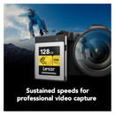 ليكسار بطاقة ذاكرة بسعة 128 جيجابايت الاحترافية CFexpress 2.0 من النوع B - ذهبي