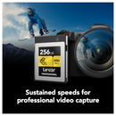 ليكسار بطاقة ذاكرة بسعة 256 جيجابايت الاحترافية CFexpress 2.0 من النوع B - ذهبي