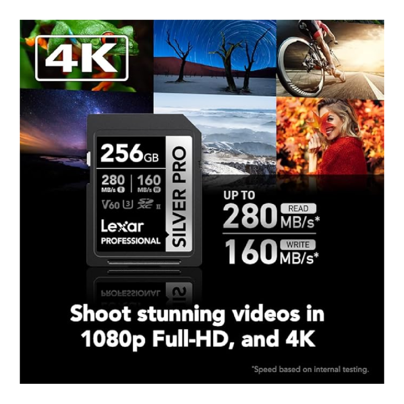 Lexar 256GB Professional SILVER PRO SDXC UHS-II Card - Black