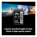 ليكسار سيلفر برو بطاقة ذاكرة احترافية 256 جيجابات SDXC UHS-II - أسود