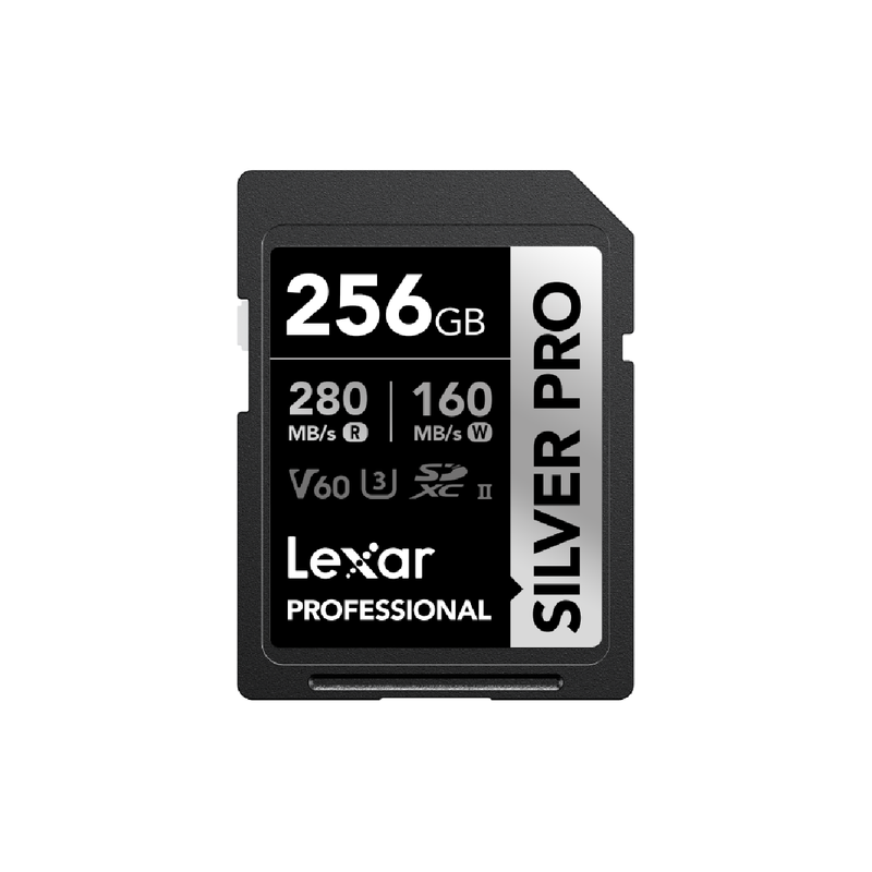 Lexar 256GB Professional SILVER PRO SDXC UHS-II Card - Black