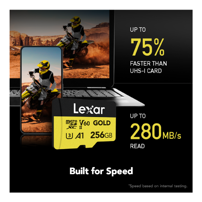 Lexar 256G Professional microSDXC UHS-II Card - Gold