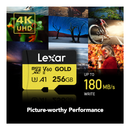 Lexar 256G Professional microSDXC UHS-II Card - Gold