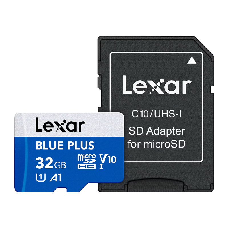 ليكسار بطاقة ذاكرة مايكرو إس دي إكس سي سعة 32 جيجابايت بلس - أزرق