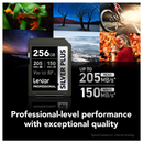 ليكسار بروفيشنال 256 جيجابايت سيلفر بلس، سرعات قراءة تصل إلى 205 ميجابايت/ثانية، وسرعات كتابة تصل إلى 150 ميجابايت/ثانية