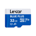 Lexar 32GB Plus microSDHC UHS-I with SD Adapter, Up to 100MB/s Read C10/A1/U3 (V30) - Blue