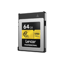 ليكسار بروفيشنال CFexpress 2.0 نوع B سلسلة بطاقة بسعة 64 جيجابايت - ذهبي