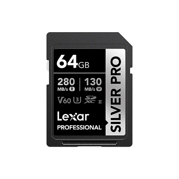 Lexar 64GB Professional SILVER PRO SDXC Card UHS-II - Black