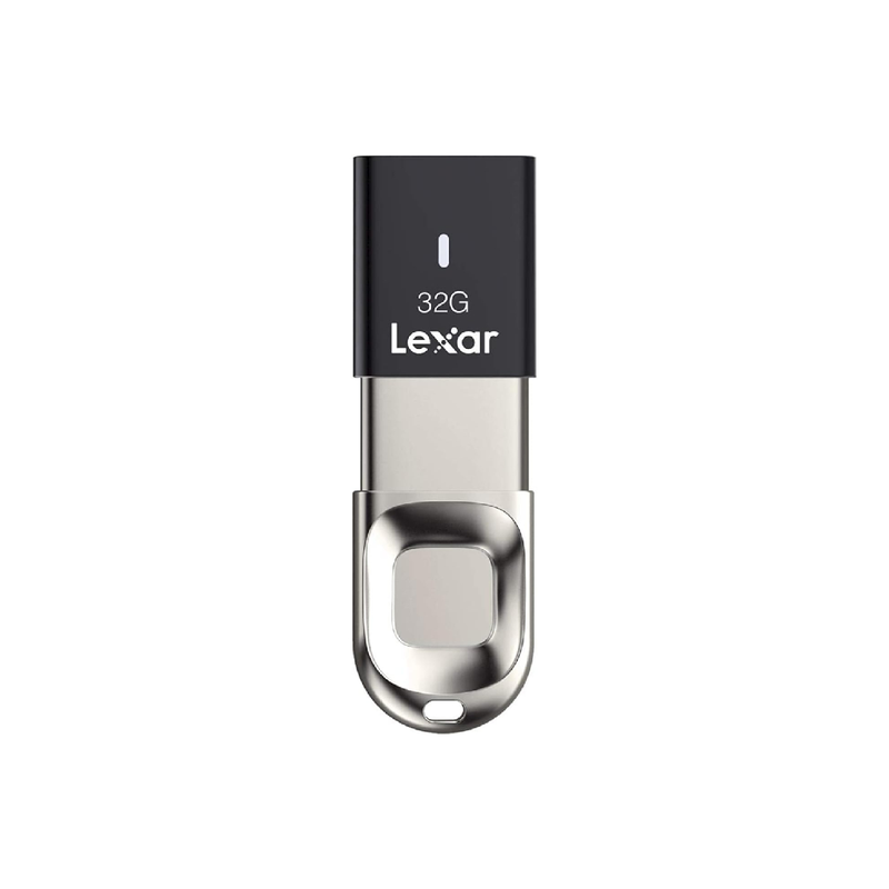 Lexar JumpDrive F35، قارئ بطاقات USB مع بصمة الإصبع، سعة 32 جيجابايت