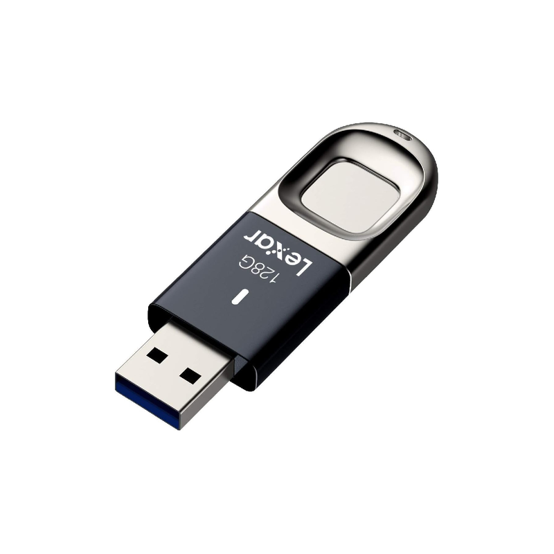 Lexar JumpDrive F35، قارئ بطاقات USB مع بصمة الإصبع، 128 جيجابايت