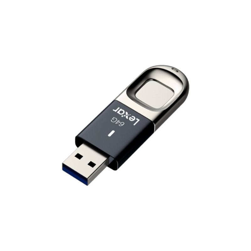 Lexar JumpDrive F35، قارئ بطاقات USB مع بصمة الإصبع، 64 جيجابايت