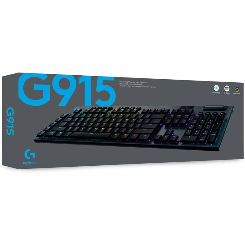Logitech G915 Wireless Low Profile Gaming Tactile Keyboard - Black