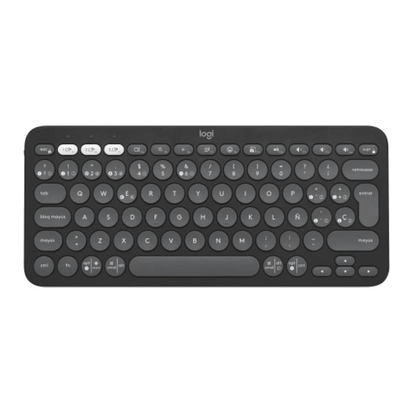 Logitech PEBBLE KEYS 2 K380s Slim, Minimalist Bluetooth Keyboard With Customizable Keys - Black