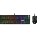 MSI فروج GK320 لوحة مفاتيح وماوس للألعاب السلكية RGB طراز - أسود