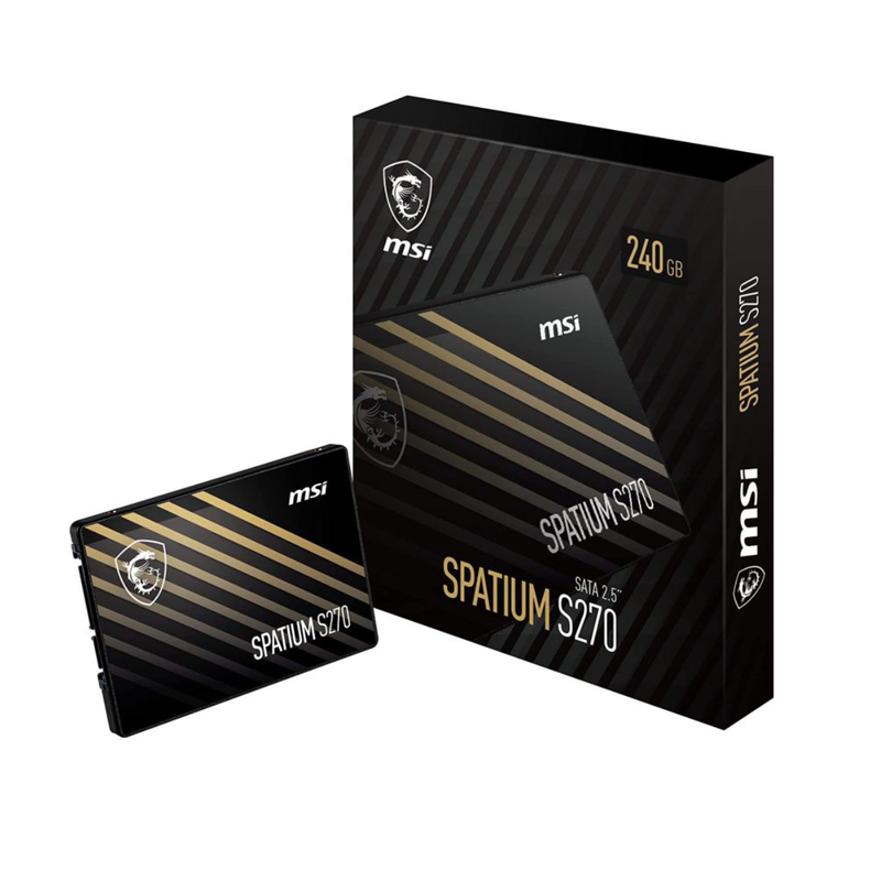 MSI SPATIUM S270 - 240 جيجا بايت 3D NAND SATA 2.5 بوصة SSD داخلي - أسود