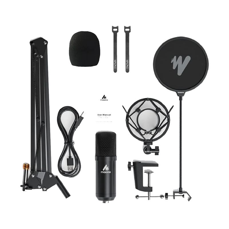 Maono AU-A04 Prodcasting Microphone Kit - Black