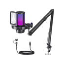 Maono DGM20 Gaming USB Micrphone With Noise Cancelling Boom ARM Bundle - Black