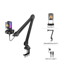 Maono PM450 StreamerWave USB Condenser Microphone Boom ARM Bundle - Black