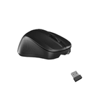 ميشن ميني جو BT ماوس صغير الحجم للسفر 2.4 جيجاهرتز لاسلكي لطيف وهادئ وأنيق للمكتب - أسود