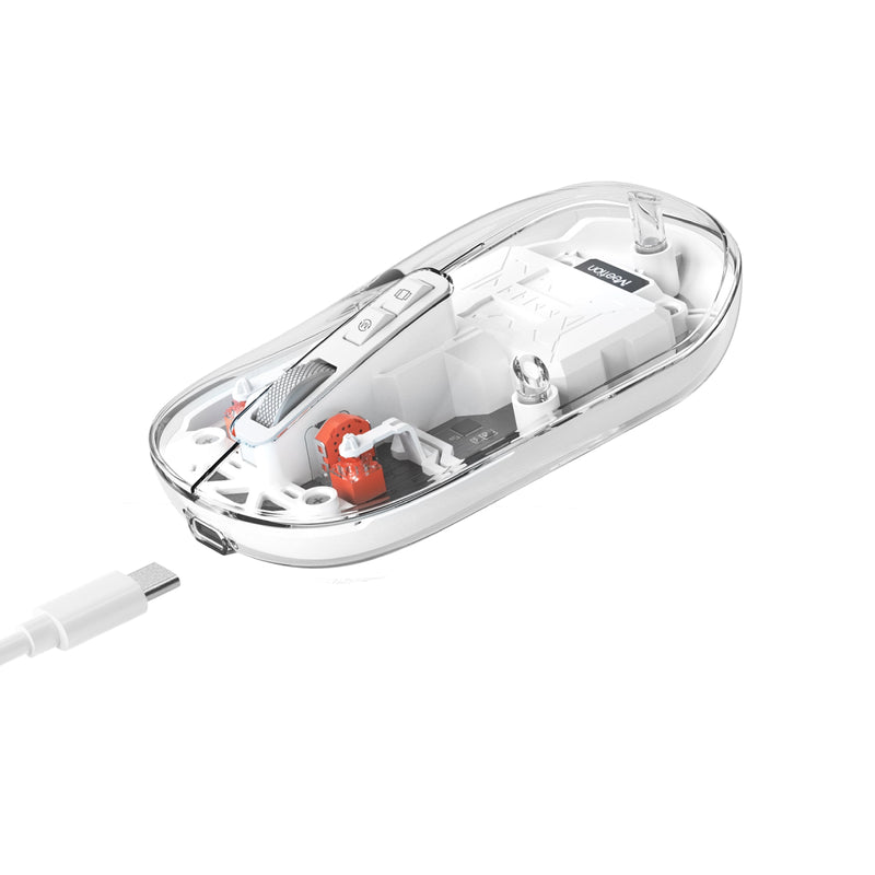 Meetion Mouse Wireless 2.4g, Bluetooth Type-C Charging 4 levels of adjustable DPI - Silver