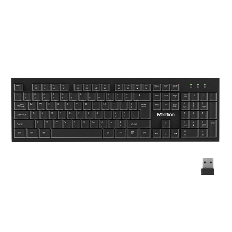 Meetion C4120 Little Keyboard &amp; Mouse Combo Wireless 2.4GHz USB Nano Receiver Does Coverage Range Up to 10m (Arabic &amp; English) - Black