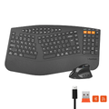 Meetion DirectorB2 Wireless Dual-mode Ergonomic Keyboard & Mouse Combo - Black