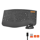 ميشن دايركتور بي 2 لوحة مفاتيح وماوس لاسلكية مريحة ثنائية الوضع - أسود