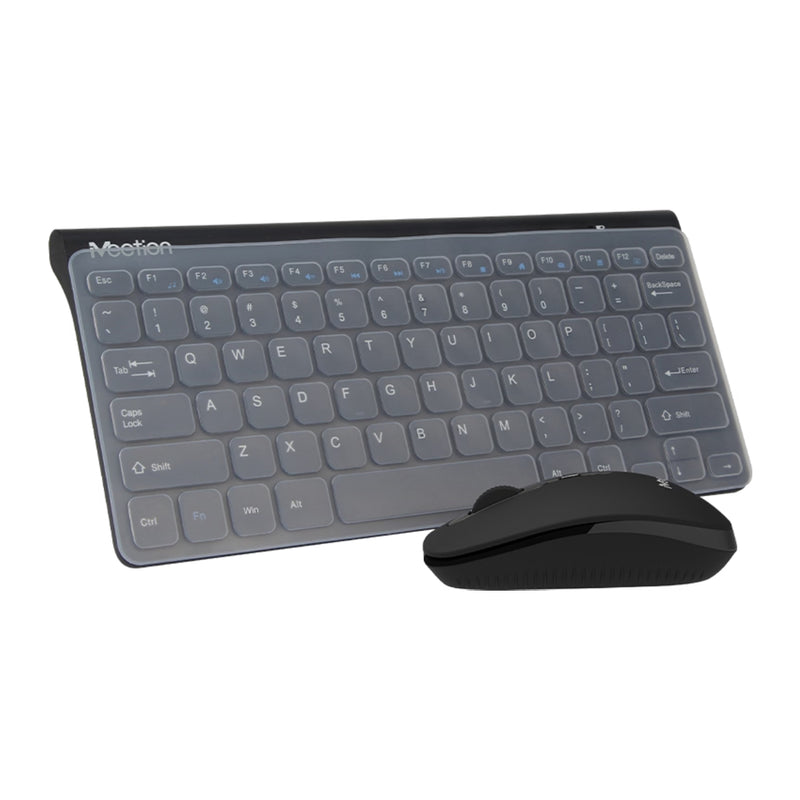 Meetion Mini 4000 Keyboard and Mouse Combo Wireless 2.4GHz USB Nano Receiver Power-Efficient Wireless Technology (English) - Black