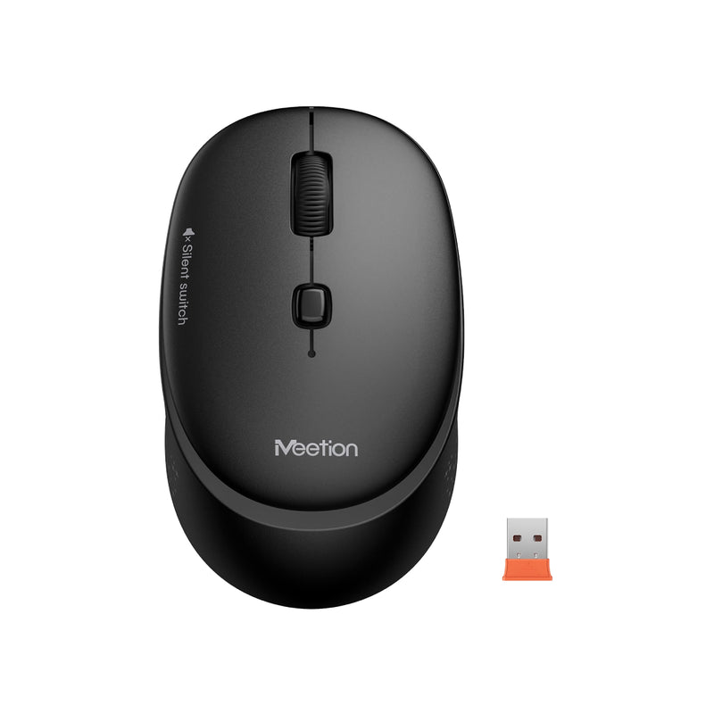 Meetion R571 Wireless Office Mouse 2.4G Quiet Buttons Adjustable DPI Plug and Play - Black