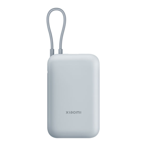 بنك الطاقة Mi Xiaomi 10000 مللي أمبير (كابل مدمج)، كابل شحن سريع ثنائي الاتجاه من النوع C بقوة 22.5 وات - أزرق ثلجي