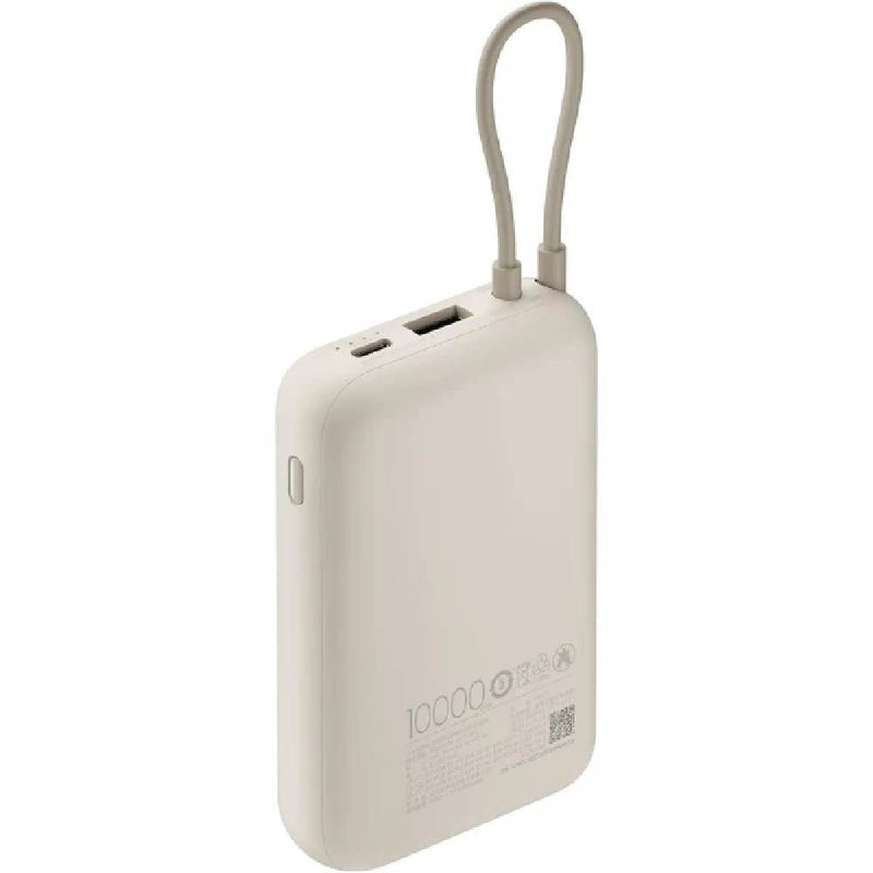 Mi Xiaomi Power Bank 10000mAh integrated Cable, Type-C 22.5W two-way fast charging cable - Tan