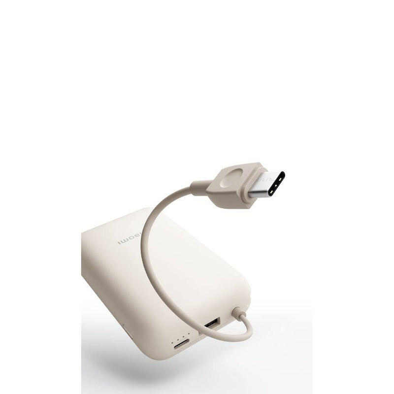 Mi Xiaomi Power Bank 10000mAh integrated Cable, Type-C 22.5W two-way fast charging cable - Tan