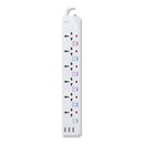 SIA ENDURING GEN1 POWER STRIP 2m copper 6Ways+3usb - White