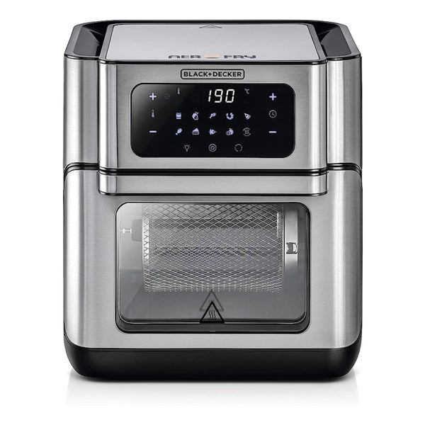 Black+Decker Digital Air Fryer Aof100-B5 Oven Digital Temperature Control 10 Preset Programs 12L - Silver