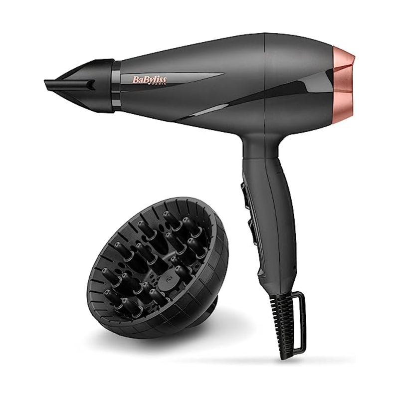 Babyliss Smooth Pro Hair Dryer, 2100 Watt, 6709DE - Black Rose Gold + Babyliss ST327E Hair Straightener - Black Gift🎁