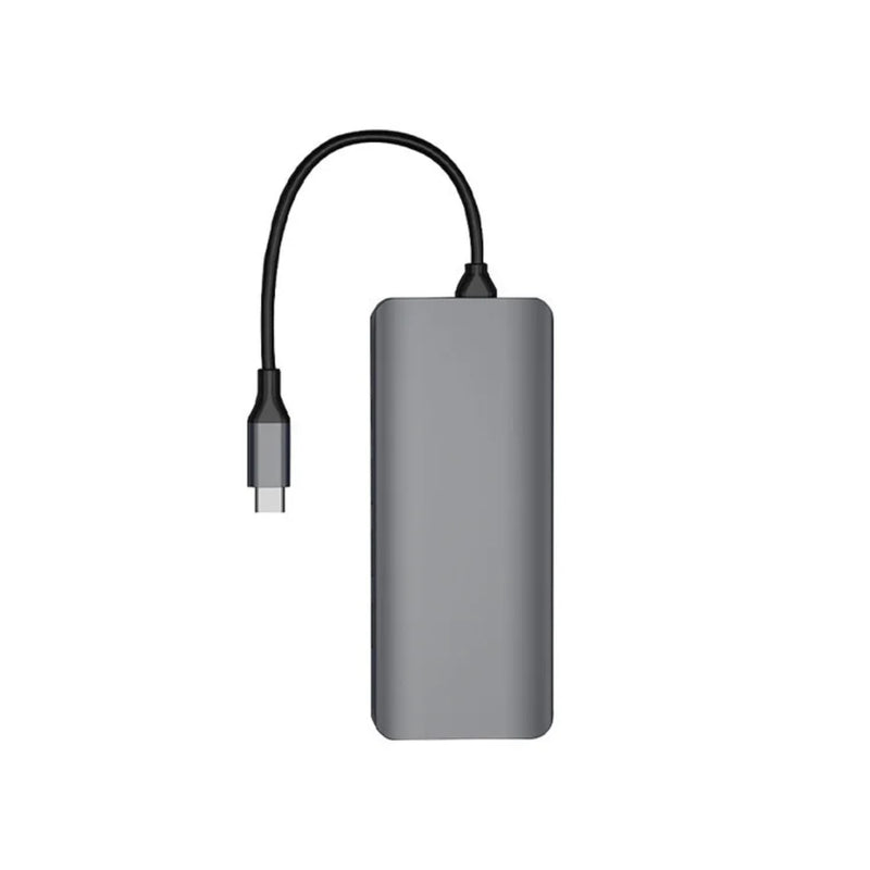 WiWU Alpha 12 in 1 Type C Hub Laptop Adapter USB C To USB 3.0 HDMI Lan Card Reader Notebook Dongle - Grey