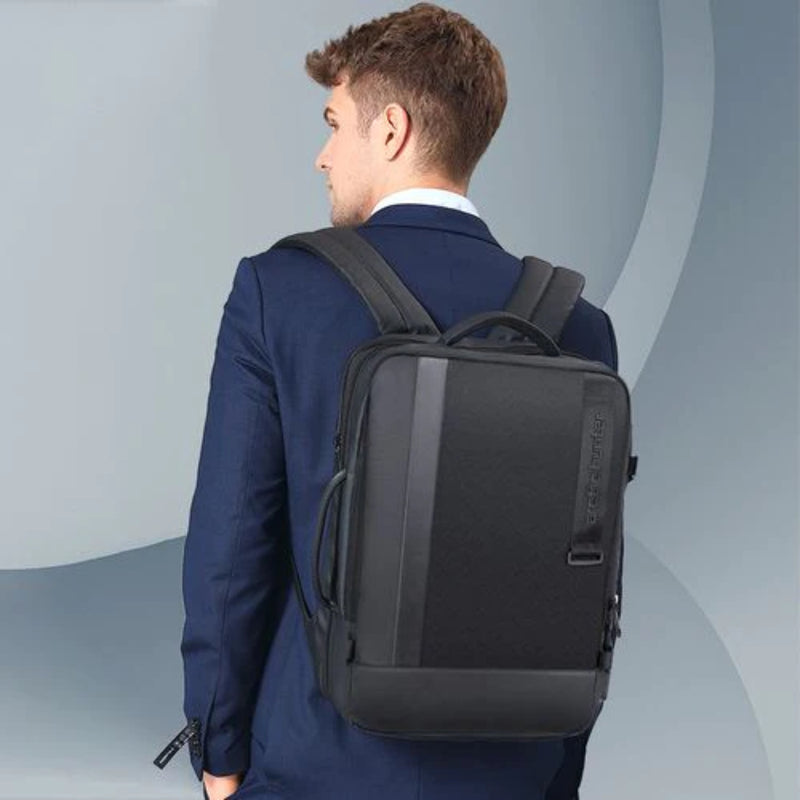 ARCTIC HUNTER B00351 Business Travel Backpack Bag 15.6" Laptop Multifunctional Water Resistant With USB Port - Black