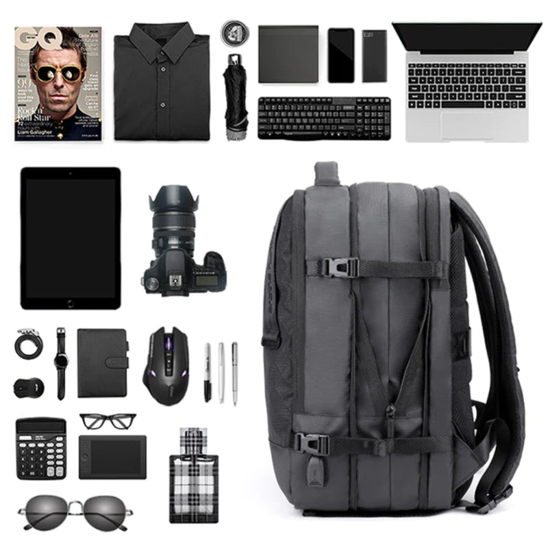 ARCTIC HUNTER B00351 Business Travel Backpack Bag 15.6" Laptop Multifunctional Water Resistant With USB Port - Black