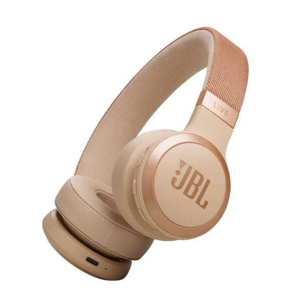 JBL Live 670NC Wireless On-Ear Headphones With True Adaptive Noise Cancelling- Sandstone