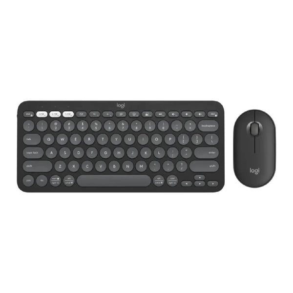 Logitech Pebble 2 Combo Slim, multi-device Bluetooth® keyboard and mouse with customizable keys and button -Black
