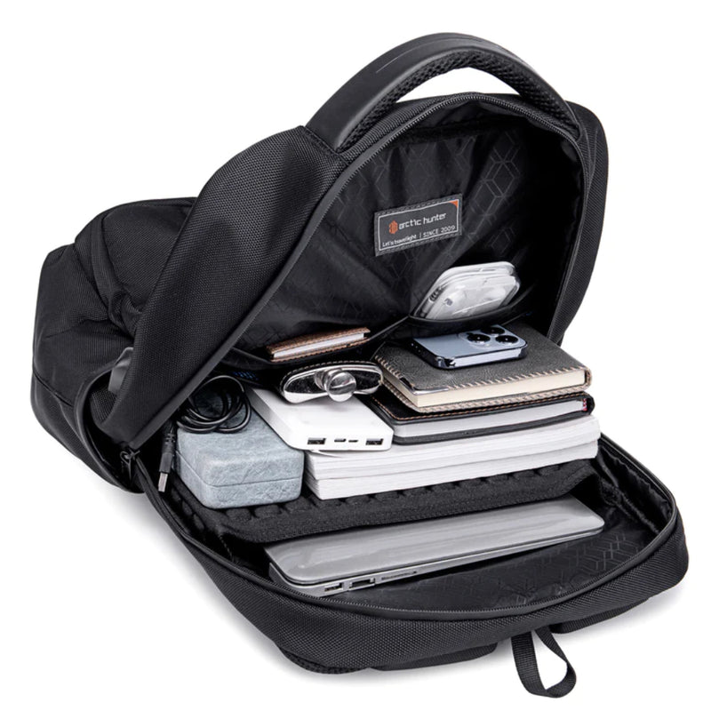 Arctic Hunter B00120 15.6-Inch Casual Business Large Capacity Multi-Pockets USB Backpack Bag, Black